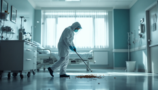 A row of workers in white coats, hair nets, masks, and gloves leaning over a stainless-steel conveyor belt in a brightly lit factory, sorting small round yellow fruits into trays as more produce fills clear plastic bags along the line
